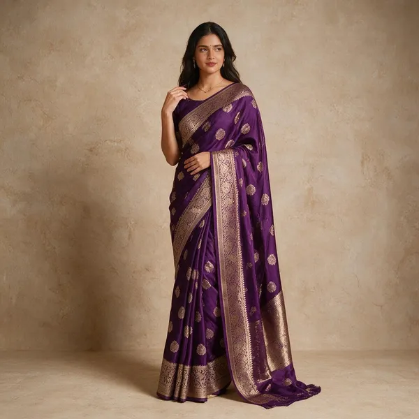Purple_Lichi_Silk_Printed_Traditional_Saree_For_Women