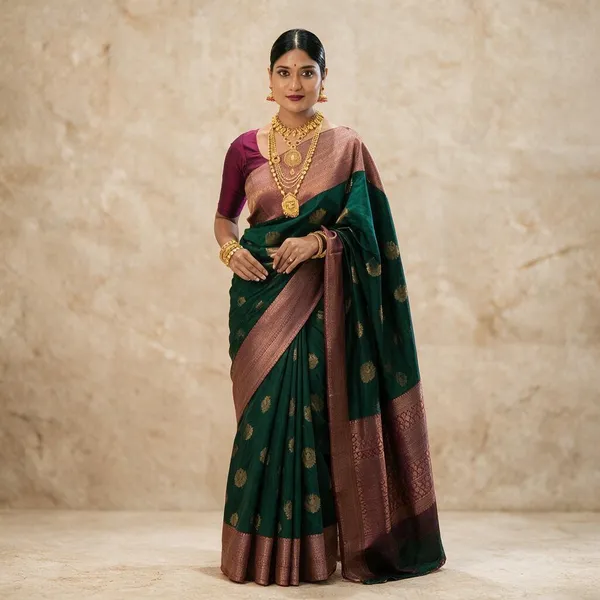 Green_Lichi_Silk_Woven_Saree_For_Women