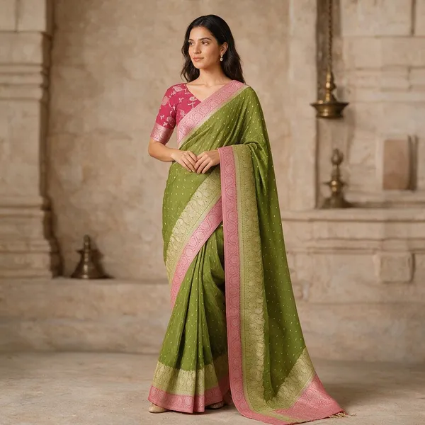 Green_Lichi_Silk_Printed_Traditional_Saree_For_Women