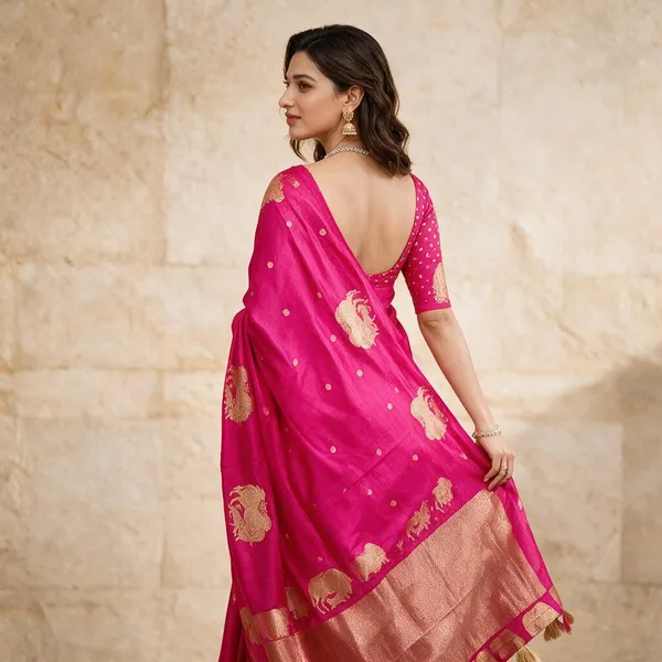 Pink_Lichi_Silk_Woven_Traditional_Saree_For_Women