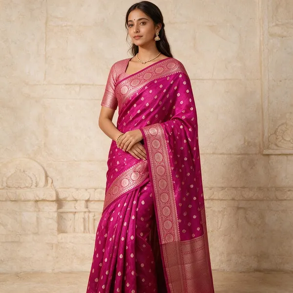 Pink_Lichi_Silk_Woven_Traditional_Saree_For_Women
