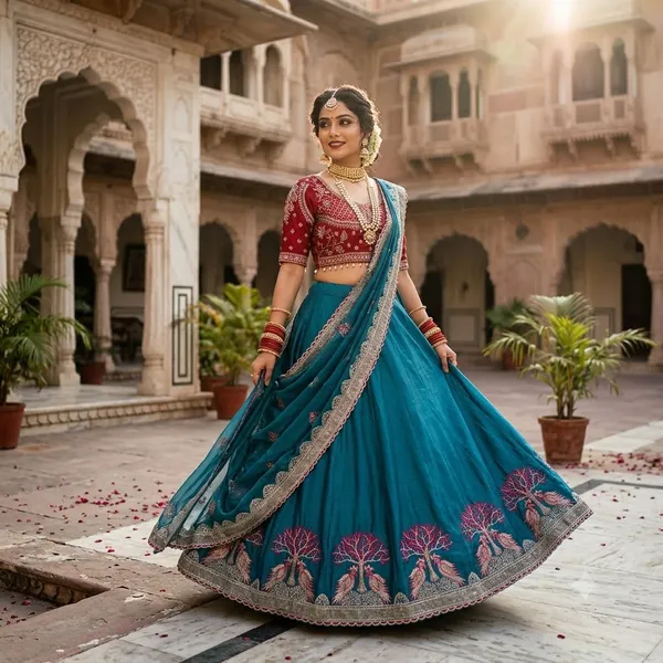 Blue_Satin_Silk_Embroidered_Saree_For_Women