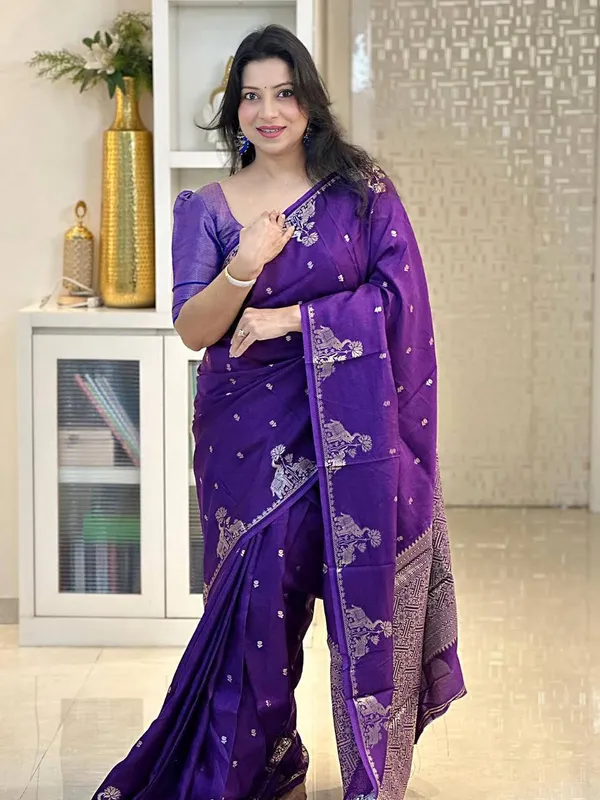 Purple_Lichi_Silk_Floral_Woven_Saree_For_Women