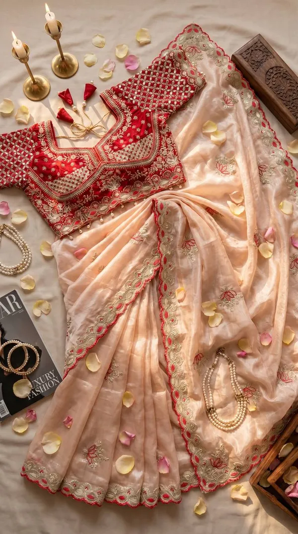 Peach_Satin_Silk_Embroidered_Saree_For_Women