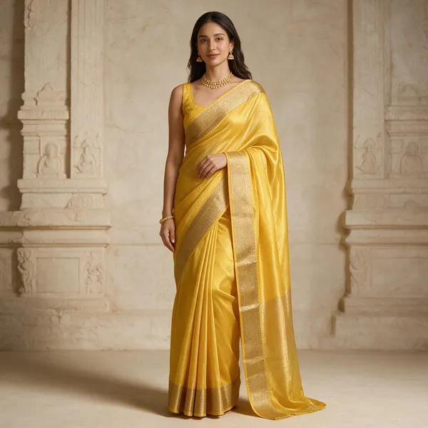 Yellow_Silk_Zari_Border_Woven_Saree_For_Women