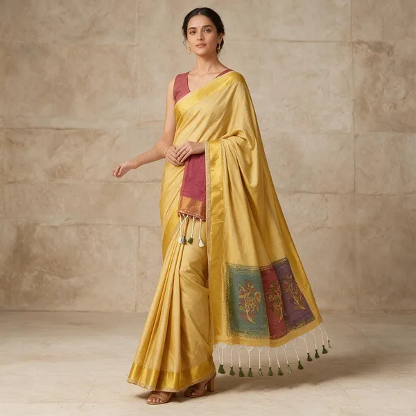 Yellow_South_Handloom_Cotton_Meenakari_Saree_For_Women
