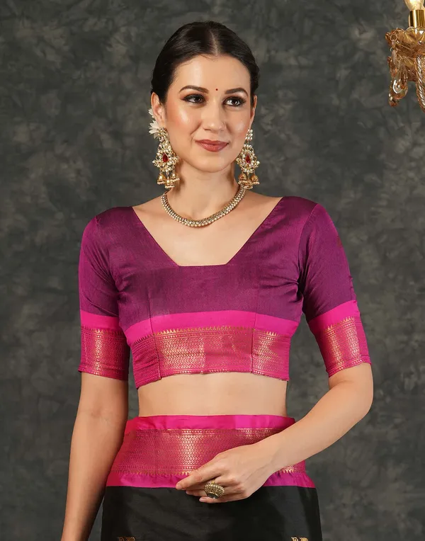 Ruby_Red_Lichi_Silk_Woven_Traditional_Saree_For_Women