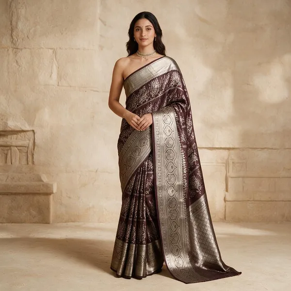 Maroon_Banarasi_Soft_Silk_Woven_Patterned_Saree_For_Women