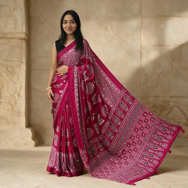 Pink_Satin_Silk_Printed_Traditional_Saree_For_Women