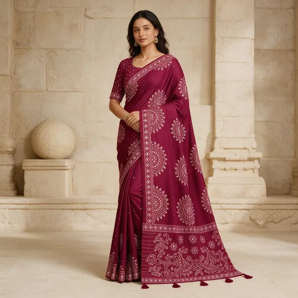 Pink_Satin_Silk_Printed_Saree_For_Women