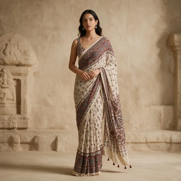 Cream_Satin_Silk_Printed_Saree_For_Women