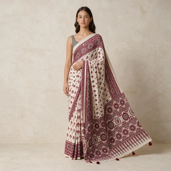 Cream_Satin_Silk_Printed_Saree_For_Women