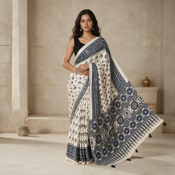 Cream_Satin_Silk_Printed_Saree_For_Women
