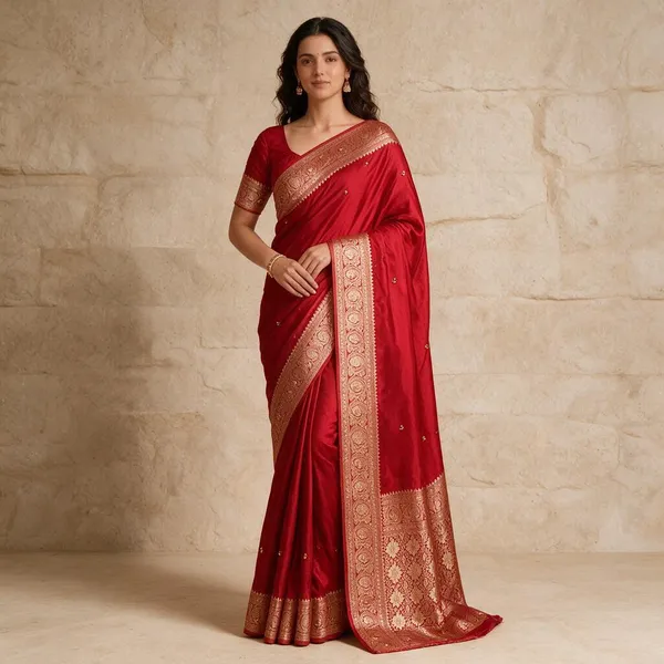 Red_Cotton_Silk_Zari_Woven_Saree_For_Women