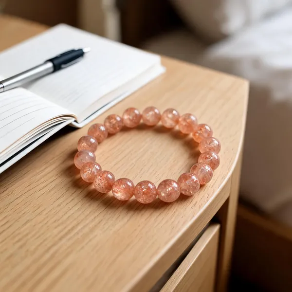 Light_Pink_Natural_Sunstone__Bracelet_Positive_Mindset