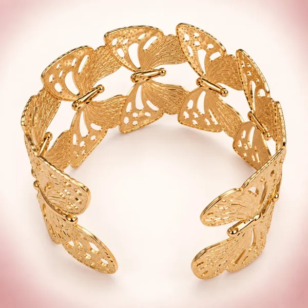 Gold-Tone_Butterfly_Link_Bracelet_for_Women