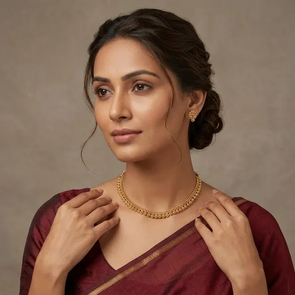 Gold-Toned_Traditional_Necklace_And_Earrings_Set_For_Women