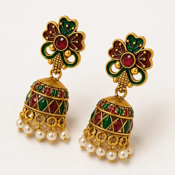 Multicolour_Gold_Tone_Meenakari_Jhumka_Earrings_for_Women