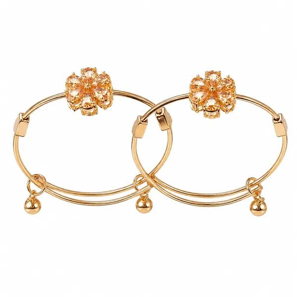 Gold_Tone_Floral_Charm_Bangles_for_Women