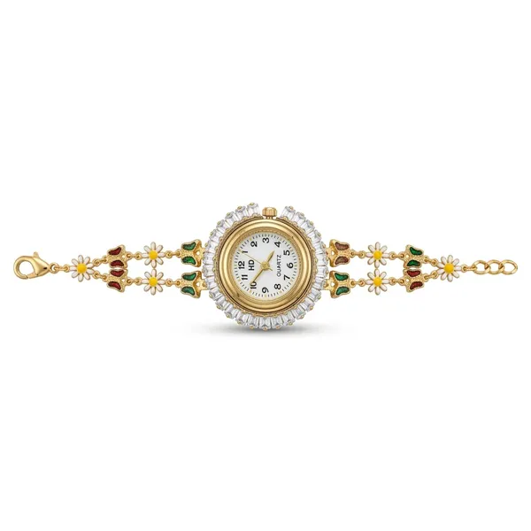Gold_Tone_Floral_Bracelet_Analog_Watch_for_Women