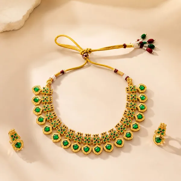 Green_Gold_Tone_Necklace_Set_for_Women