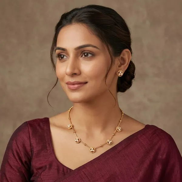 Gold_Tone_Pearl_Necklace_And_Earrings_Set_for_Women