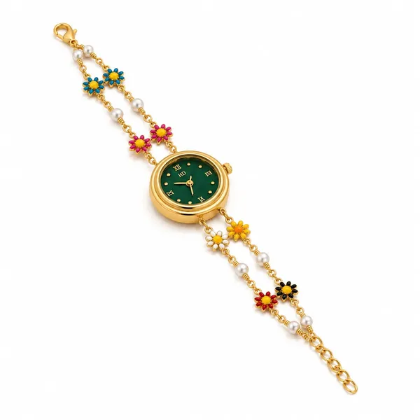 Gold_Tone_Floral_Bracelet_Watch_for_Women