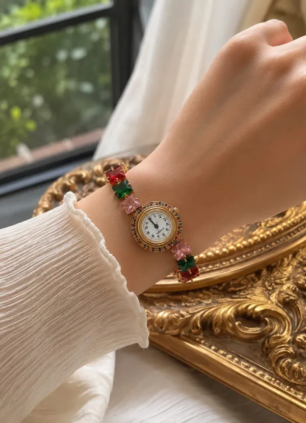 Gold_Tone_Multicolour_Bracelet_Watch_for_Women