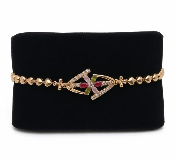 Gold_Tone_Floral_Stone_Bracelet_for_Women
