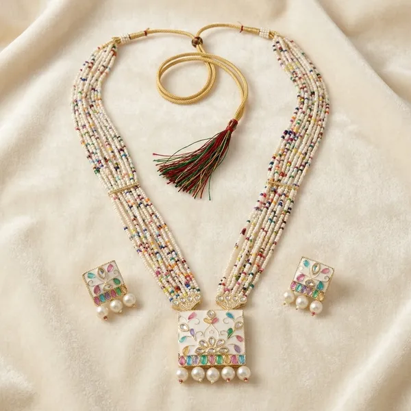 Multicolour_Beaded_Necklace_Set_for_Women