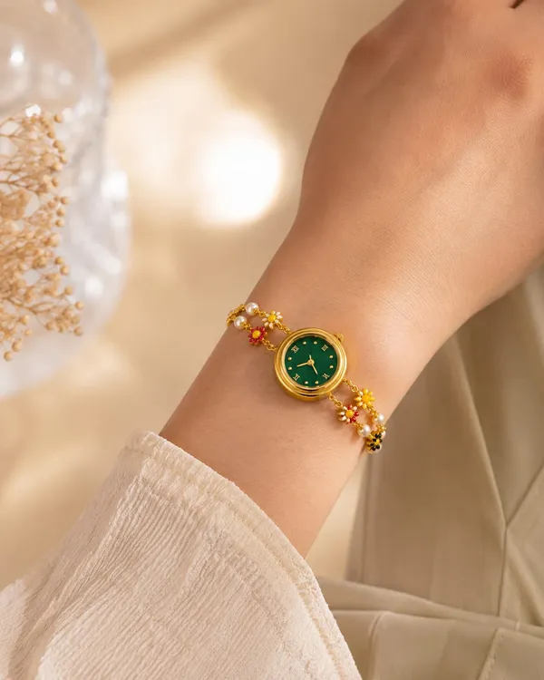 Gold_Tone_Floral_Bracelet_Watch_for_Women