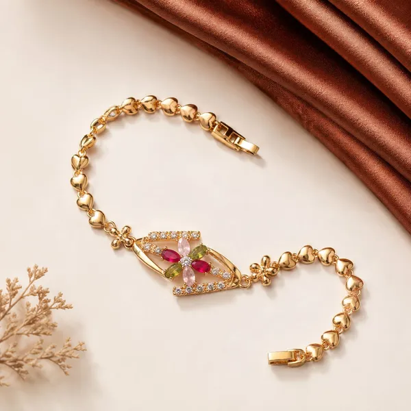 Gold_Tone_Floral_Stone_Bracelet_for_Women