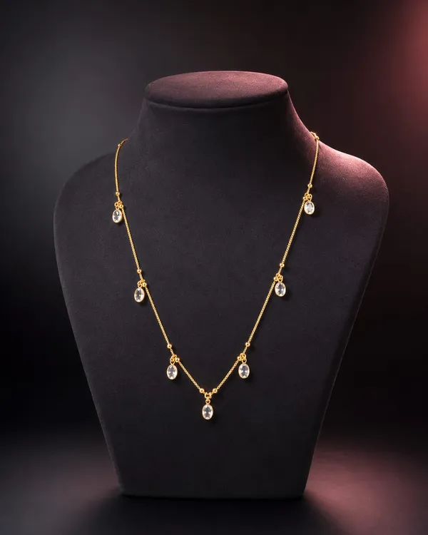 Gold_Tone_Teardrop_Charm_Necklace_for_Women