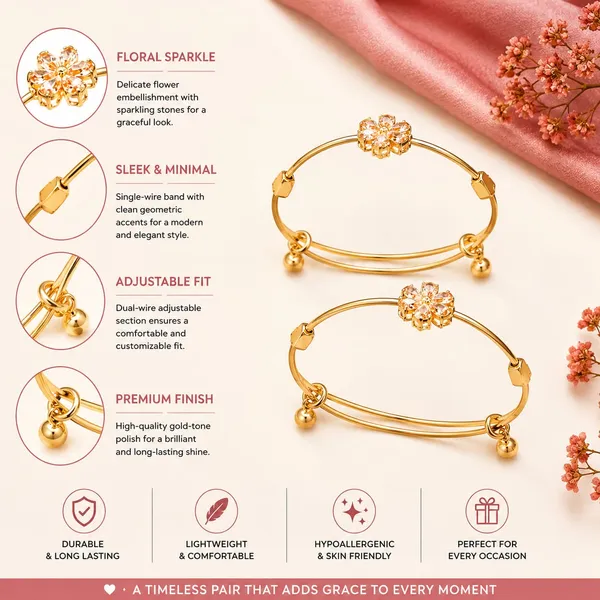 Gold_Tone_Floral_Charm_Bangles_for_Women