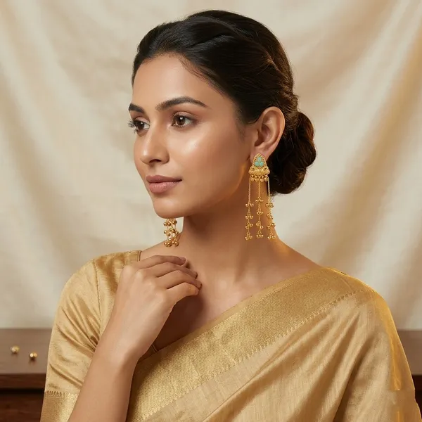 Gold_Tone_Green_Stone_Long_Drop_Earrings_for_Women