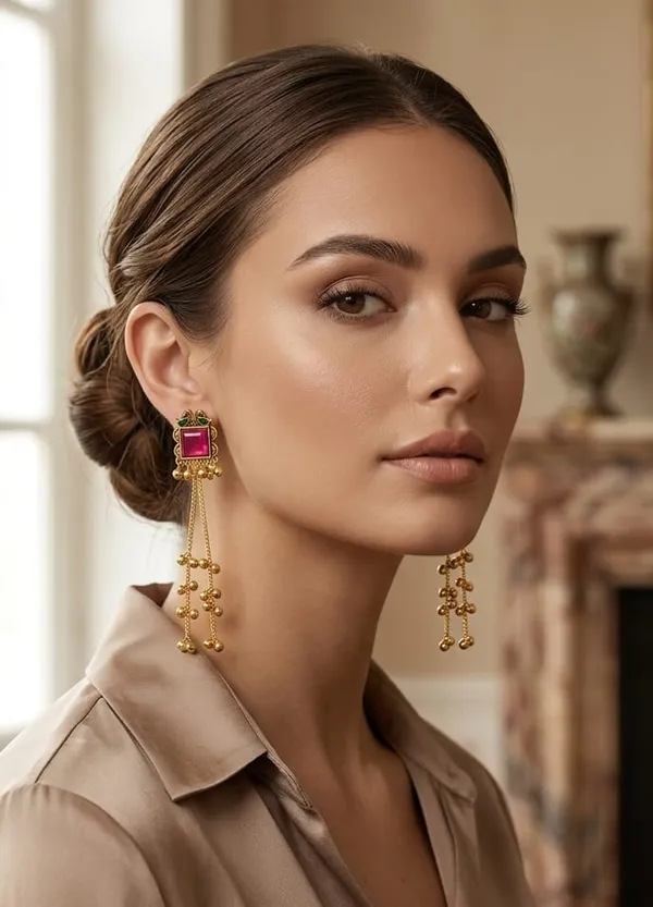 Gold-Tone_Stone-Studded_Long_Drop_Earrings_for_Women