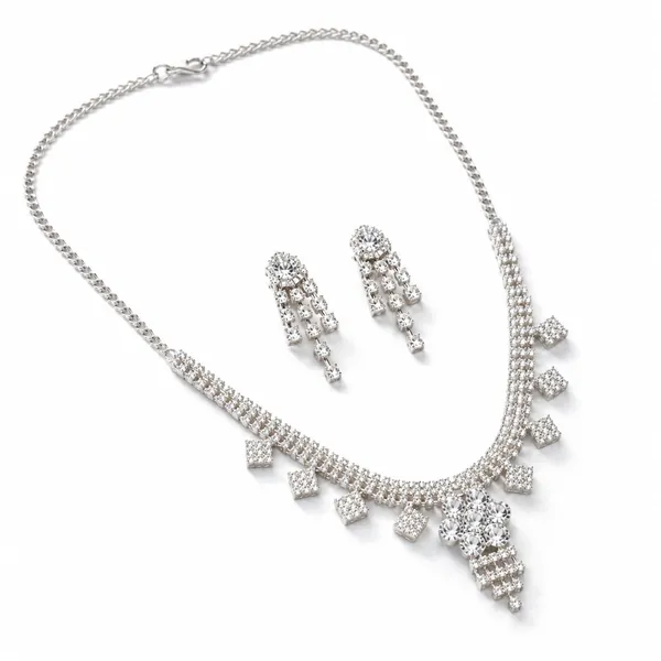 Silver-Tone_Stone_Necklace_And_Earrings_Set_for_Women