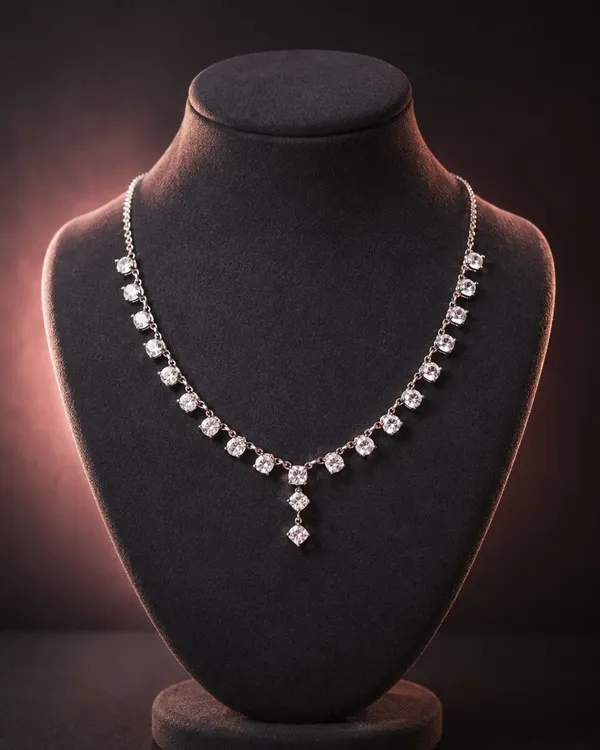 Silver_Tone_Crystal_Necklace_And_Earrings_Set_for_Women