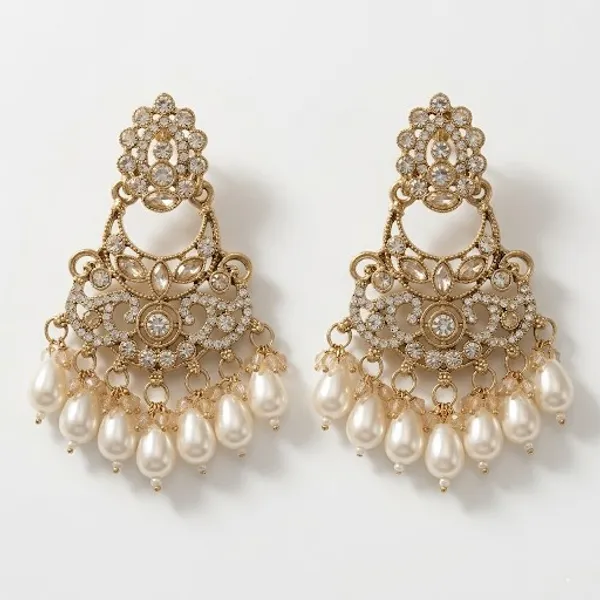 Gold_Tone_Pearl_Studded_Chandelier_Earrings_for_Women