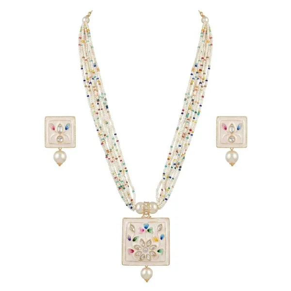 Multicolour_Beaded_Necklace_And_Earrings_Set_for_Women