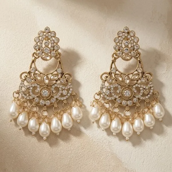 Gold_Tone_Pearl_Studded_Chandelier_Earrings_for_Women