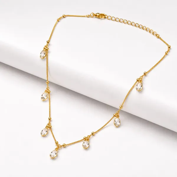 Gold_Tone_Teardrop_Charm_Necklace_for_Women