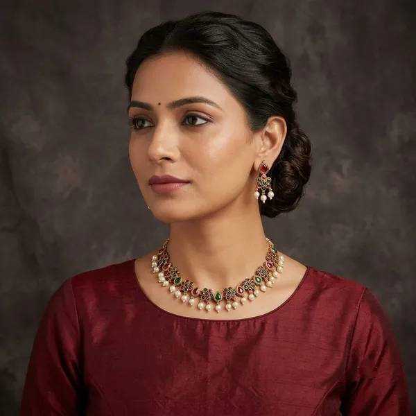 Gold_Tone_Multicolour_Stone_Necklace_And_Earrings_Set_for_Women