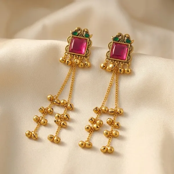 Gold-Tone_Stone-Studded_Long_Drop_Earrings_for_Women
