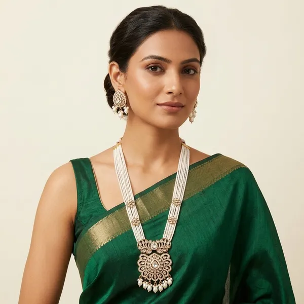 Gold_Tone_Pearl_Layered_Necklace_Set_For_Women