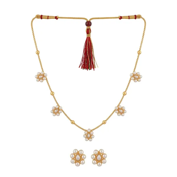 Gold-Toned_Pearl_Floral_Necklace_Set_for_Women