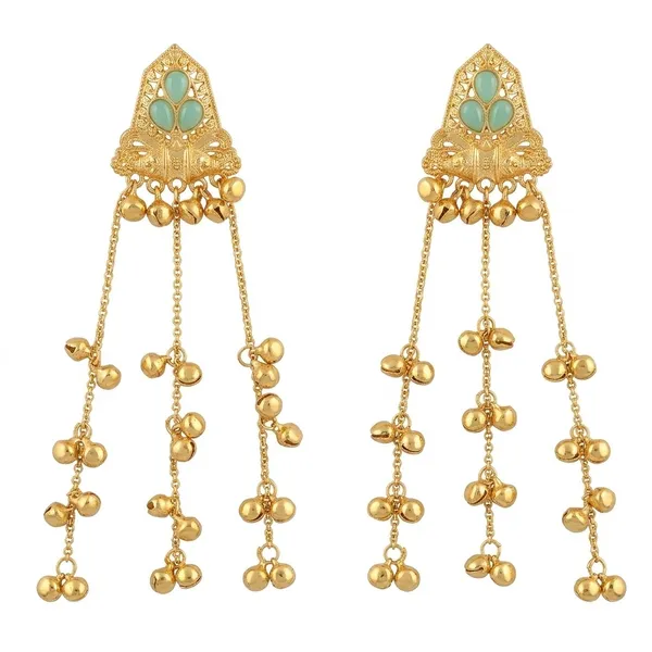 Gold_Tone_Green_Stone_Long_Drop_Earrings_for_Women