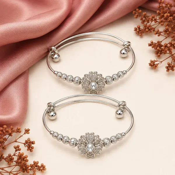 Silver-Tone_Floral_Bangles_for_Women
