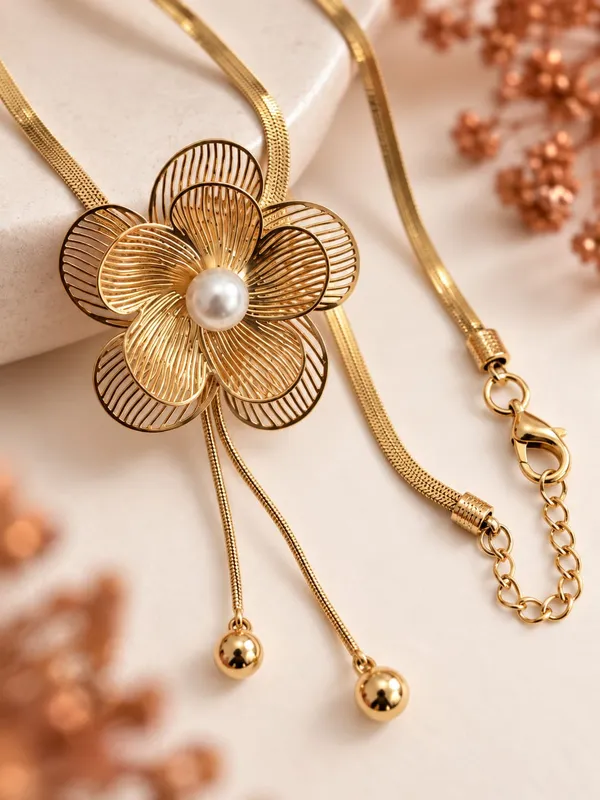 Gold-Tone_Floral_Pearl_Pendant_Necklace_for_Women