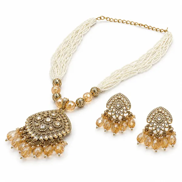 Gold_Tone_Beaded_Traditional_Necklace_Set_For_Women
